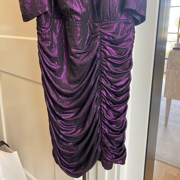 Adelyn Rae Ruiza Metallic Puff Sleeve Mini Dress - Picture 12 of 15